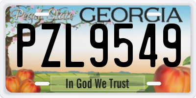 GA license plate PZL9549