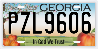 GA license plate PZL9606