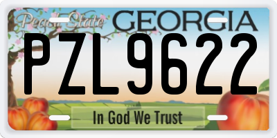 GA license plate PZL9622