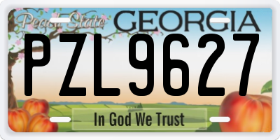 GA license plate PZL9627