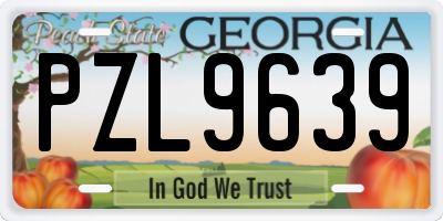GA license plate PZL9639