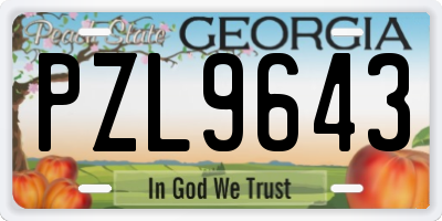GA license plate PZL9643