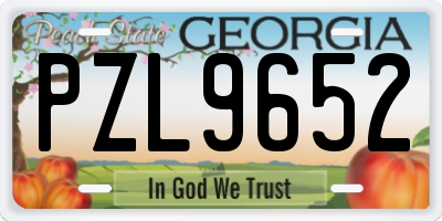 GA license plate PZL9652