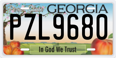 GA license plate PZL9680