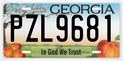 GA license plate PZL9681