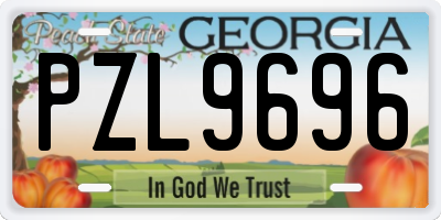 GA license plate PZL9696
