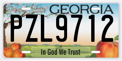 GA license plate PZL9712