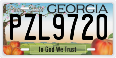 GA license plate PZL9720