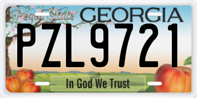 GA license plate PZL9721