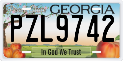 GA license plate PZL9742