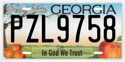 GA license plate PZL9758