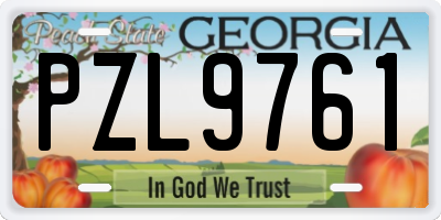 GA license plate PZL9761