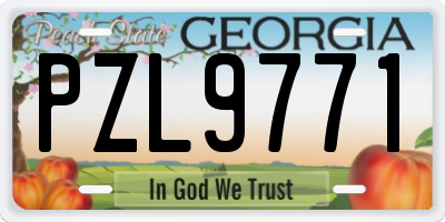 GA license plate PZL9771