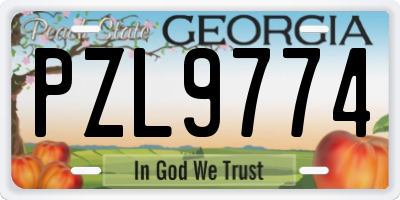 GA license plate PZL9774
