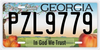 GA license plate PZL9779