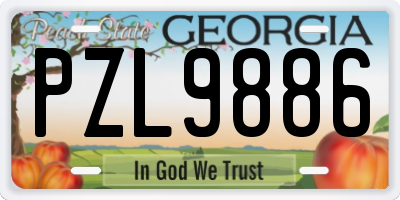 GA license plate PZL9886