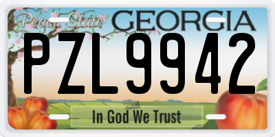 GA license plate PZL9942