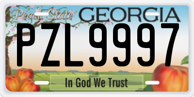 GA license plate PZL9997