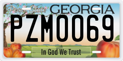 GA license plate PZM0069
