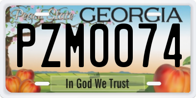 GA license plate PZM0074