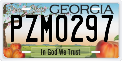 GA license plate PZM0297