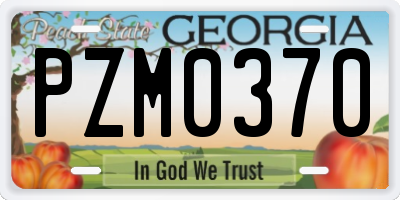 GA license plate PZM0370