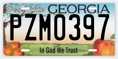 GA license plate PZM0397
