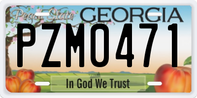 GA license plate PZM0471