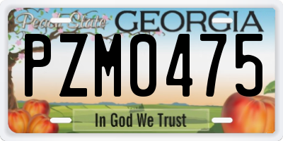 GA license plate PZM0475