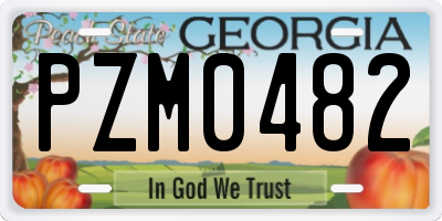 GA license plate PZM0482