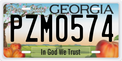 GA license plate PZM0574
