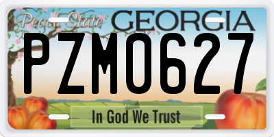 GA license plate PZM0627