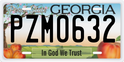 GA license plate PZM0632