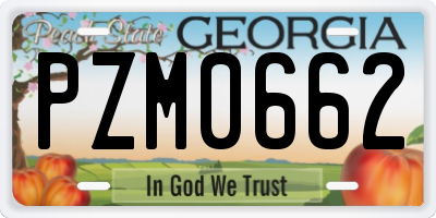 GA license plate PZM0662