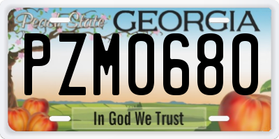 GA license plate PZM0680