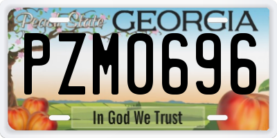 GA license plate PZM0696