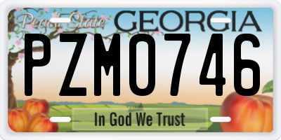 GA license plate PZM0746