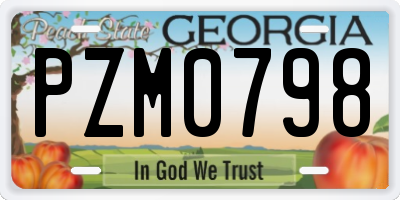GA license plate PZM0798