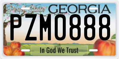 GA license plate PZM0888