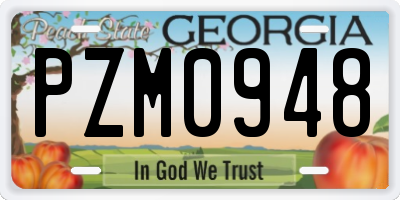 GA license plate PZM0948