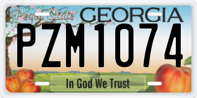 GA license plate PZM1074