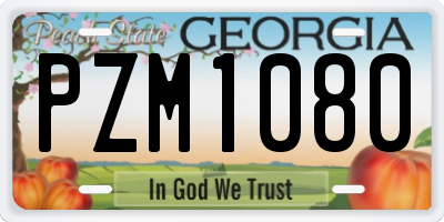 GA license plate PZM1080