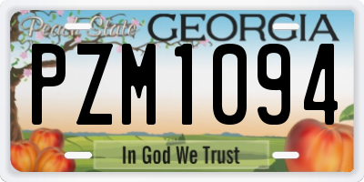 GA license plate PZM1094