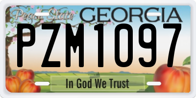 GA license plate PZM1097