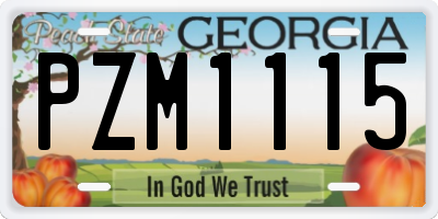 GA license plate PZM1115