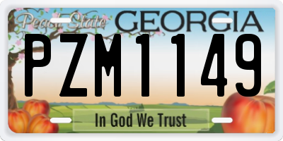 GA license plate PZM1149
