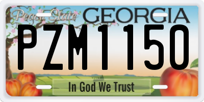 GA license plate PZM1150