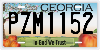 GA license plate PZM1152