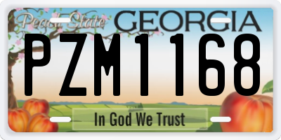 GA license plate PZM1168