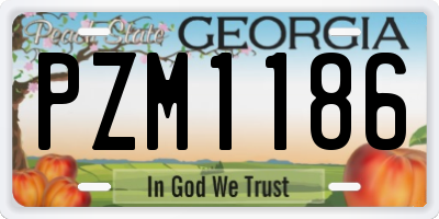 GA license plate PZM1186